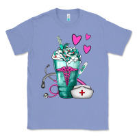 Colony Blue Nurse Frappe Classic Tee - FaDigitalArtStudio