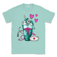 Seafoam Nurse Frappe Classic Tee - FaDigitalArtStudio