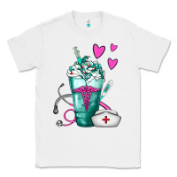 White Nurse Frappe Classic Tee - FaDigitalArtStudio
