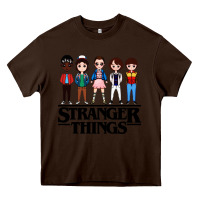 Chocolate Brown stranger kids Heavy Core Tee - artisFamous