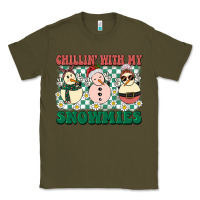 Army Green Chillin with my Snowmies Classic Tee - BarkalooDesign
