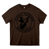 Chocolate Brown cowboy fast draw association Heavy Core Tee - artisFamous