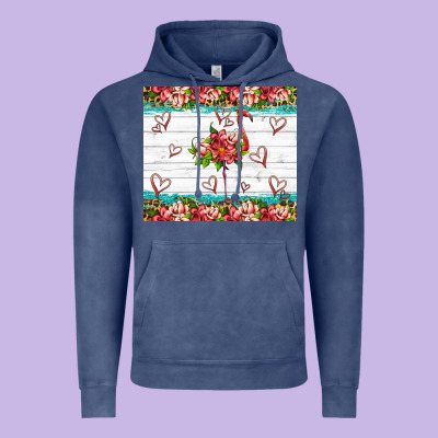Flamingo With Tropical Flowers Vintage Hoodie Designed By Artiststas