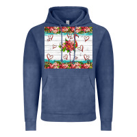Vintage Denim flamingo with tropical flowers Vintage Hoodie - Artiststas