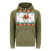 Vintage Olive flamingo with tropical flowers Vintage Hoodie - Artiststas