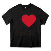 Black i love paris eiffel tower funny Heavy Core Tee - artisFamous