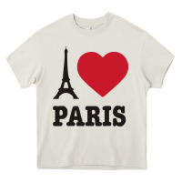 Cream i love paris eiffel tower funny Heavy Core Tee - artisFamous