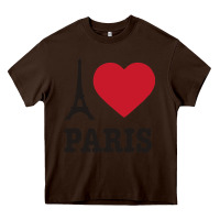 Chocolate Brown i love paris eiffel tower funny Heavy Core Tee - artisFamous