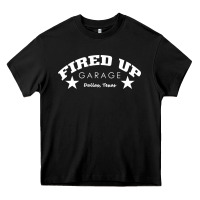 Black fired up garage Heavy Core Tee - artisFamous