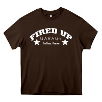 Chocolate Brown fired up garage Heavy Core Tee - artisFamous
