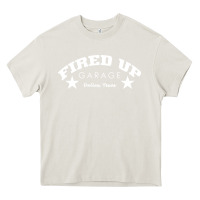 Cream fired up garage Heavy Core Tee - artisFamous