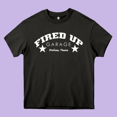 Fired Up Garage Heavy Core Tee Designed By Artisfamous