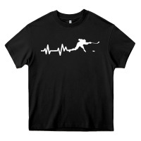 Black hockey player heartbeat ice Heavy Core Tee - artisFamous