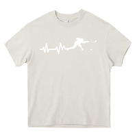 Cream hockey player heartbeat ice Heavy Core Tee - artisFamous