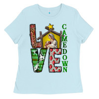 Baby Blue Love Come Down Ladies Tee - CowhideDigitalArt