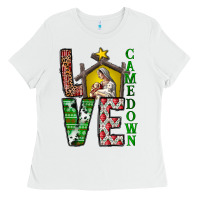 White Love Come Down Ladies Tee - CowhideDigitalArt