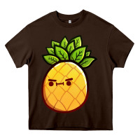 Chocolate Brown pineapple fruits Heavy Core Tee - artisFamous