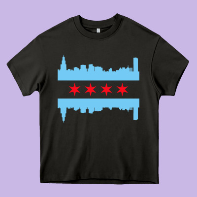 Awesome Chicago City Heavy Core Tee Designed By Artisfamous
