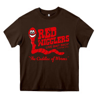 Chocolate Brown red wigglers Heavy Core Tee - artisFamous