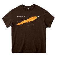 Chocolate Brown SpaceX Rocket Heavy Core Tee - artisFamous