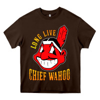 Chocolate Brown long live chief wahoos Heavy Core Tee - artisFamous