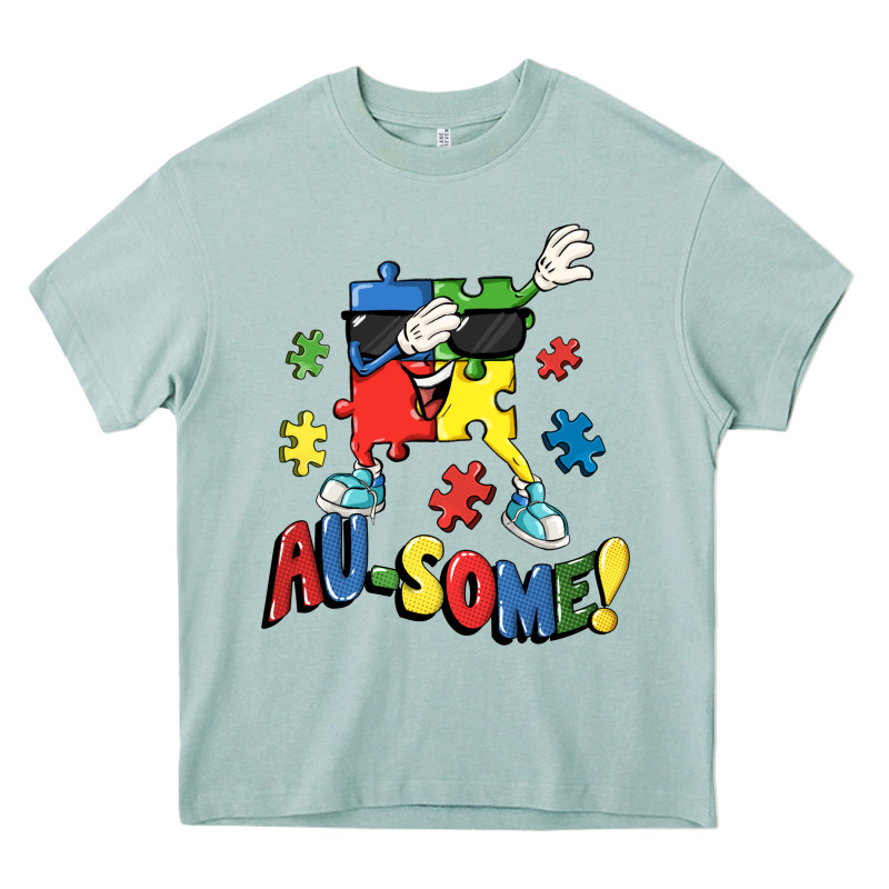 Au-some! Autism Puzzle Dabbing Heavy Core Tee by FaDigitalArtStudio | Teevron