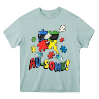 Arona Au-some! Autism puzzle dabbing Heavy Core Tee - FaDigitalArtStudio