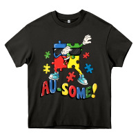 Asphalt Au-some! Autism puzzle dabbing Heavy Core Tee - FaDigitalArtStudio