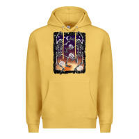 Antique Gold halloween dancing skeletons stars Premium Hoodie - BarkalooDesign