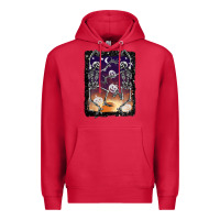 Cardinal halloween dancing skeletons stars Premium Hoodie - BarkalooDesign