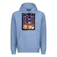 Colony Blue halloween dancing skeletons stars Premium Hoodie - BarkalooDesign