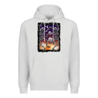 Dove Grey halloween dancing skeletons stars Premium Hoodie - BarkalooDesign