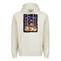 Oatmeal Heather halloween dancing skeletons stars Premium Hoodie - BarkalooDesign