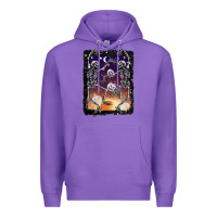 Purple halloween dancing skeletons stars Premium Hoodie - BarkalooDesign