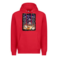 Red halloween dancing skeletons stars Premium Hoodie - BarkalooDesign
