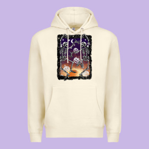 Halloween Dancing Skeletons Stars Premium Hoodie Designed By Barkaloodesign