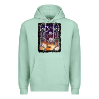 Seafoam halloween dancing skeletons stars Premium Hoodie - BarkalooDesign