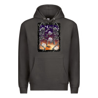 Smoke halloween dancing skeletons stars Premium Hoodie - BarkalooDesign
