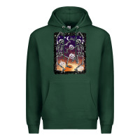 Sports Green halloween dancing skeletons stars Premium Hoodie - BarkalooDesign