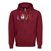 Burgundy valentine's day gnomes love Zipper Hoodie - RanaPortraitStore