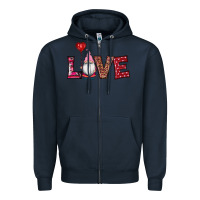 Navy valentine's day gnomes love Zipper Hoodie - RanaPortraitStore