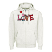 Oatmeal Heather valentine's day gnomes love Zipper Hoodie - RanaPortraitStore
