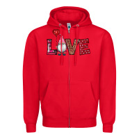 Red valentine's day gnomes love Zipper Hoodie - RanaPortraitStore
