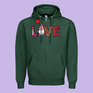 Valentine's Day Gnomes Love Zipper Hoodie Designed By Ranaportraitstore