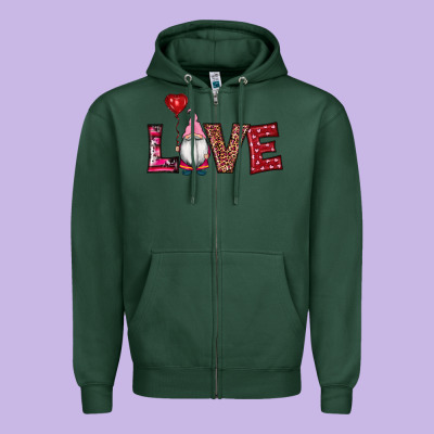 Valentine's Day Gnomes Love Zipper Hoodie Designed By Ranaportraitstore