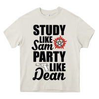 Cream study like sam party like dean Heavy Core Tee - artisFamous