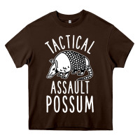 Chocolate Brown tactical assault possum Heavy Core Tee - artisFamous