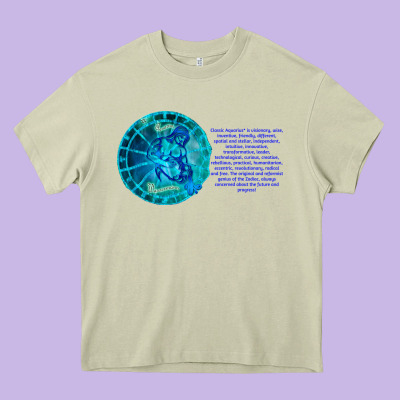 Aquarius Sign Zodiac Astrology Horoscope T-shirt Heavy Core Tee Designed By Artisfamous