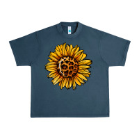 Midnight Navy sunflower leopard Urban Heavy Tee - Jasminsmagicworld