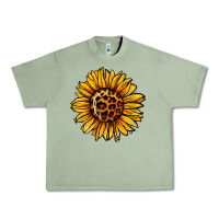 Oil Green sunflower leopard Urban Heavy Tee - Jasminsmagicworld